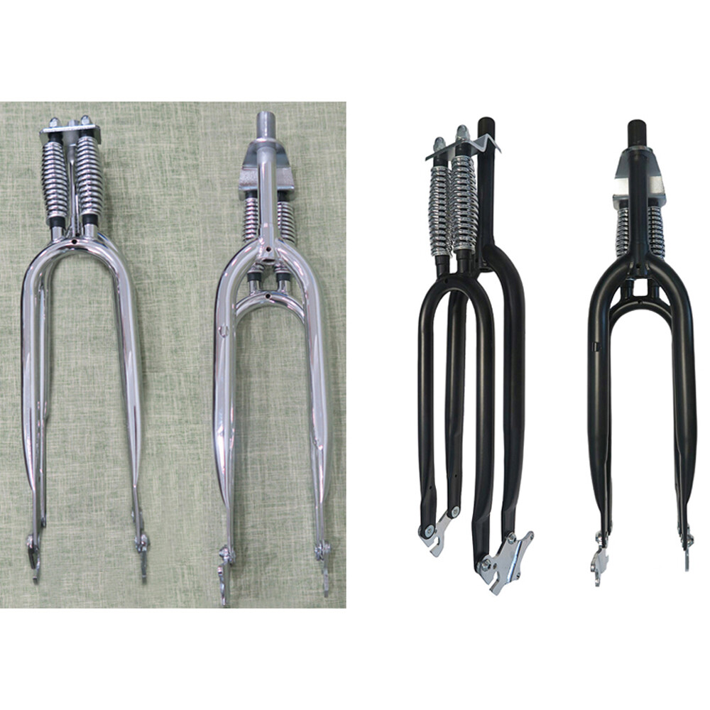 26" Springer Fork 1" Threaded,Cruiser Chopper Bike Dual Spring Classical Fork