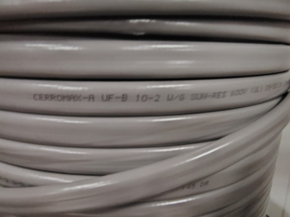 10-2 UF-B Electric Cable 100' Roll Solid Copper Wire Electric Underground Burial