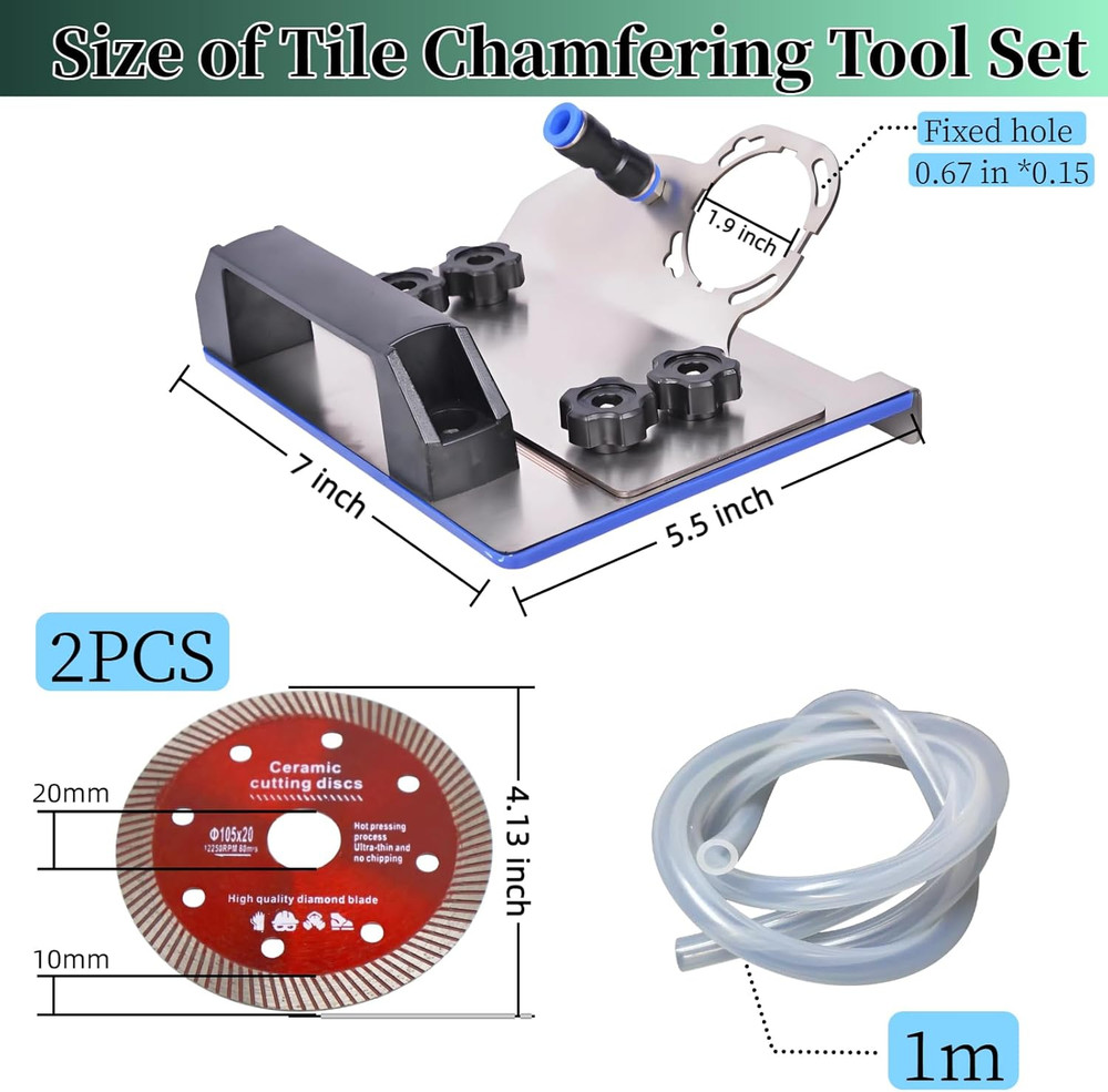 45-Degree Tile Chamfering Tool, Ceramic Tile Cutting Tool, Angle Grinder Attachm