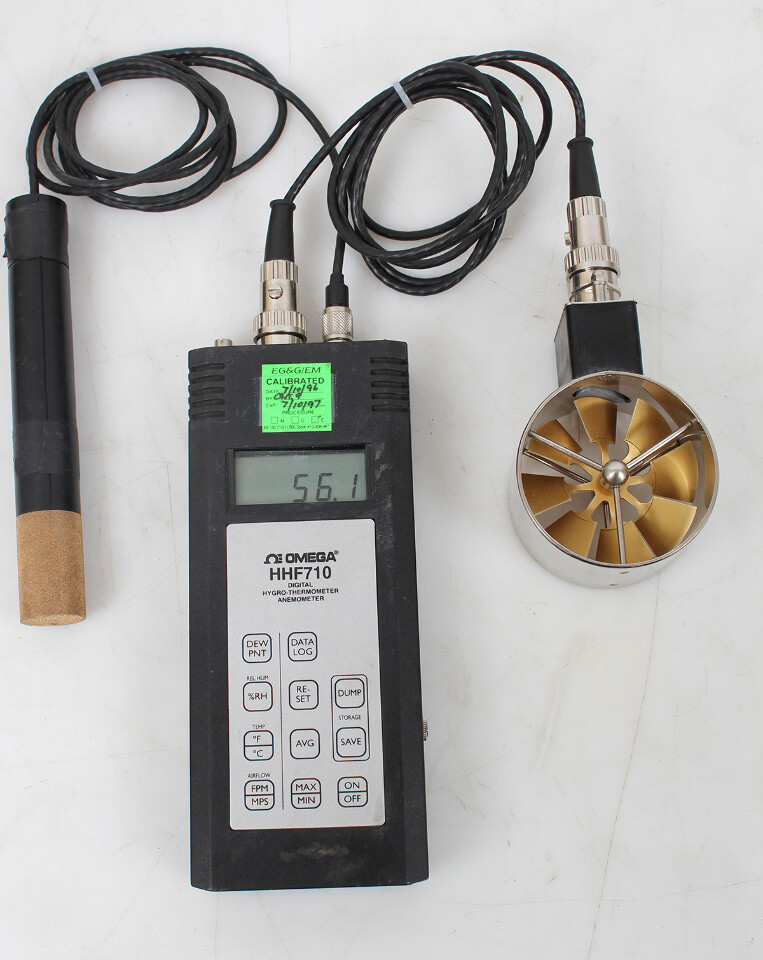 Omega Engineering HHF710 Digital Hygro-Thermometer Anemometer Meter Set