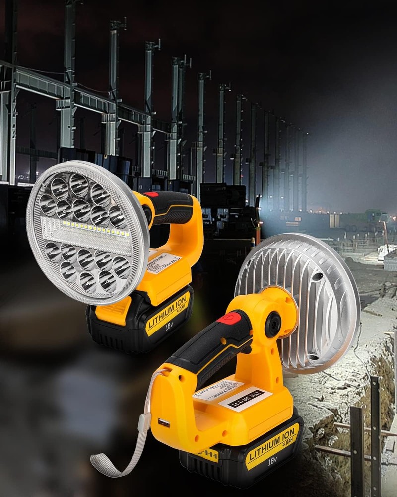 30W 2000LM Rechargeable Flashlight LED Work Light for DEWALT 20V MAX Batteries