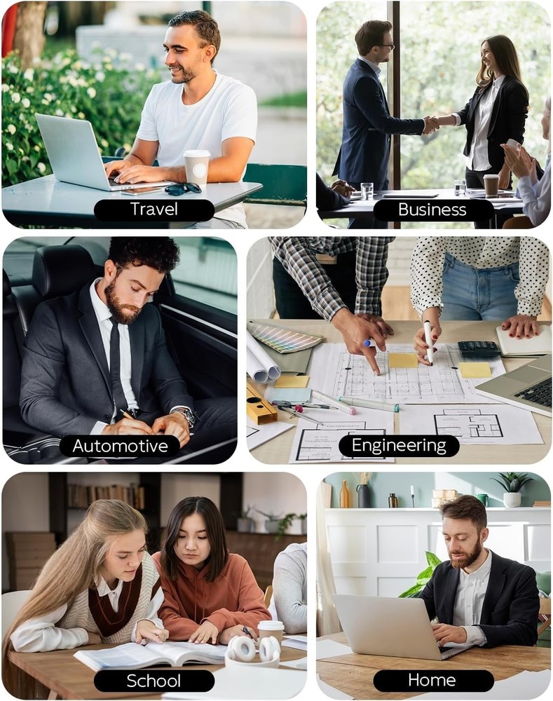 Inkless Bluetooth Thermal Printer with 4 Rolls Paper