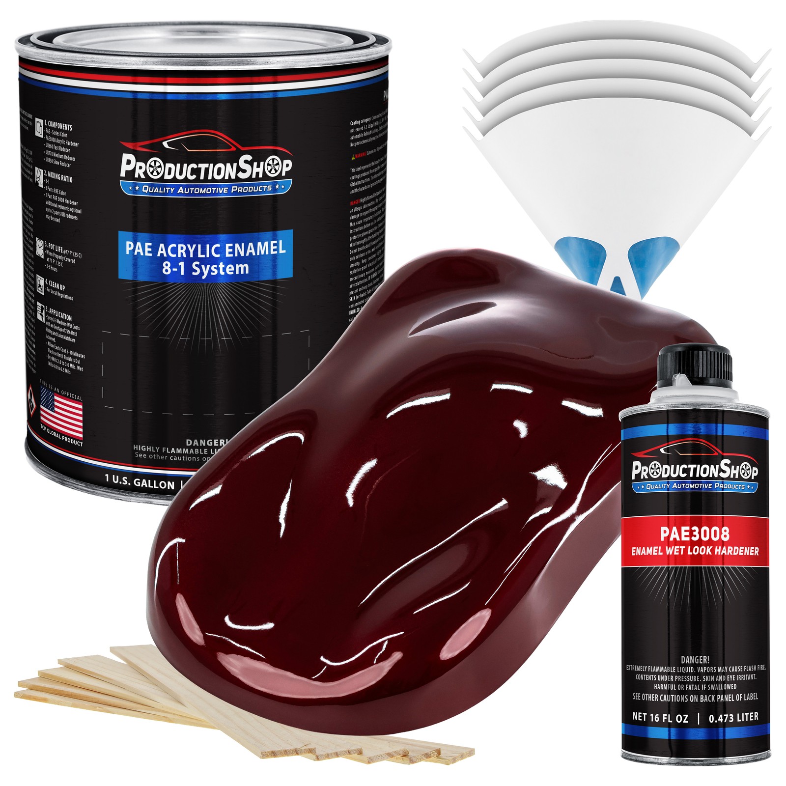 ProductionShop High Gloss Dark Maroon Metallic Acrylic Enamel Gallon Kit Paint