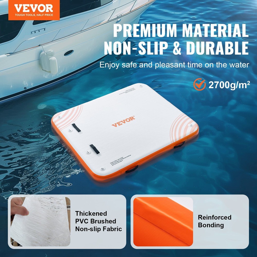 Inflatable Floating Dock, 6x 5FT Inflatable Dock Platform with Detachable Ladder