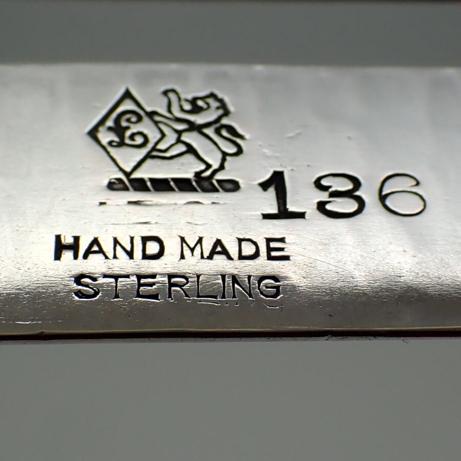 Hammered Rectangular Napkin Ring Lebolt Sterling Silver Applied Mono A