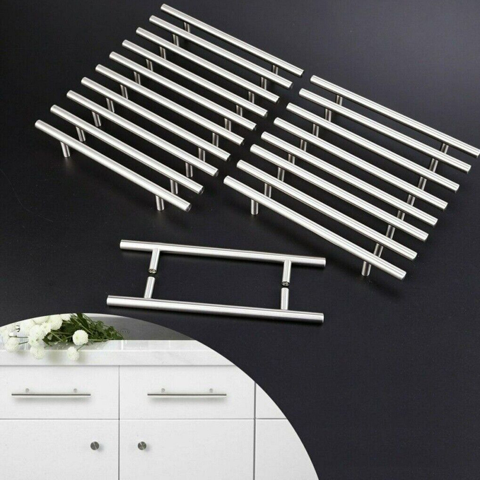 Lot Kitchen Cabinet Pulls Stainless Steel Cupboard Drawer T Bar Handles 2''-16''