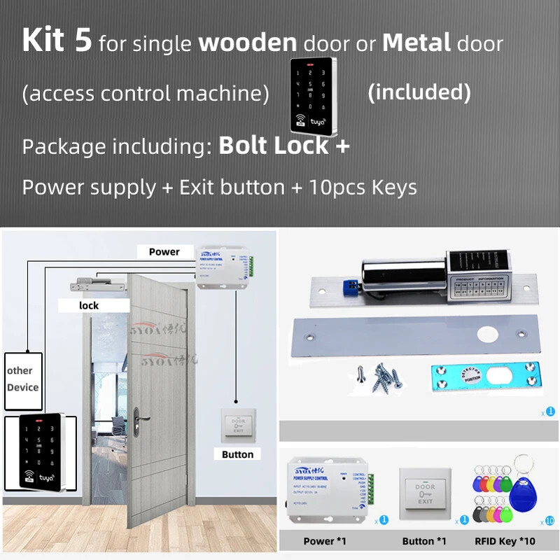 Wifi Tuya Door Access Control System Set Waterproof Keypad Controller APP Remote