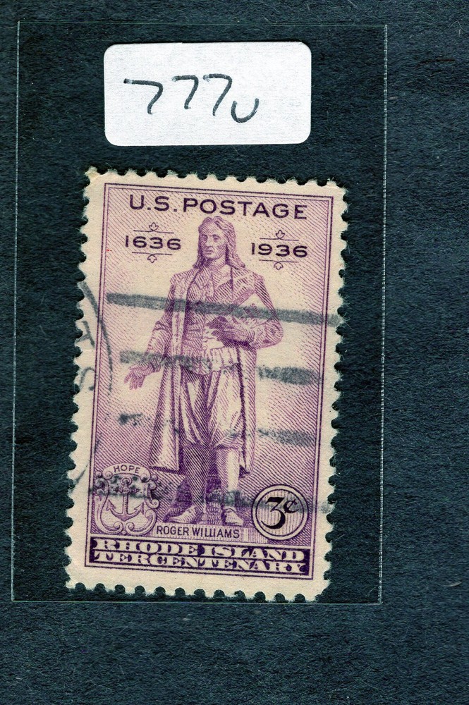 1936 Stamp #777 Rhode Island Tercentenary Used