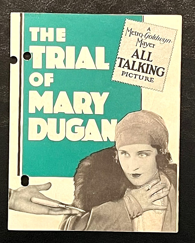 'MGM' THE TRIAL OF MARY DUGAN 1928 MOVIE HERALD - NORMA SHEARER