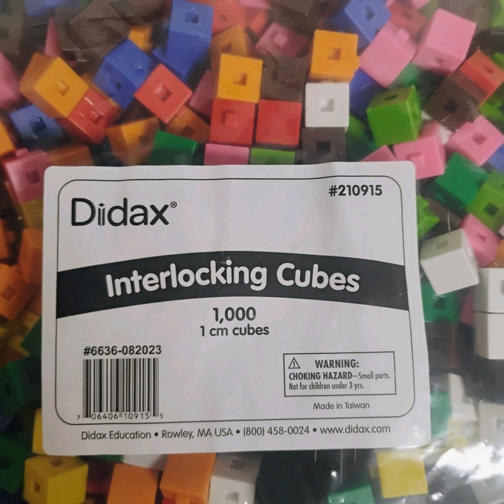 Didax Interlocking Cubes – 1,000 count (1 cm cubes)