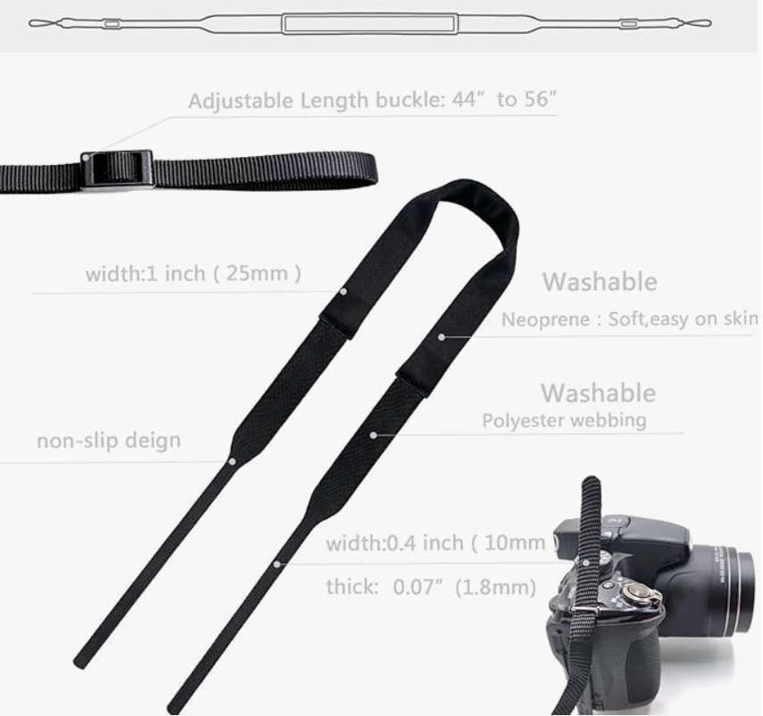 Camera Neck Strap Thin,Binocular Strap with Neoprene Padding(US Shipping 1-5 day