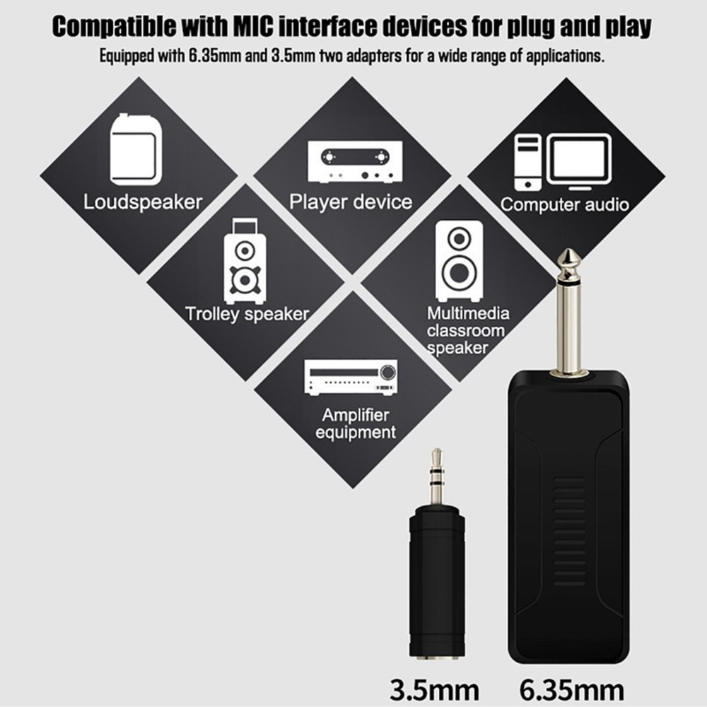 U12F UHF One For Two Wireless Headset Microphone Amplifier Mixer Universal B
