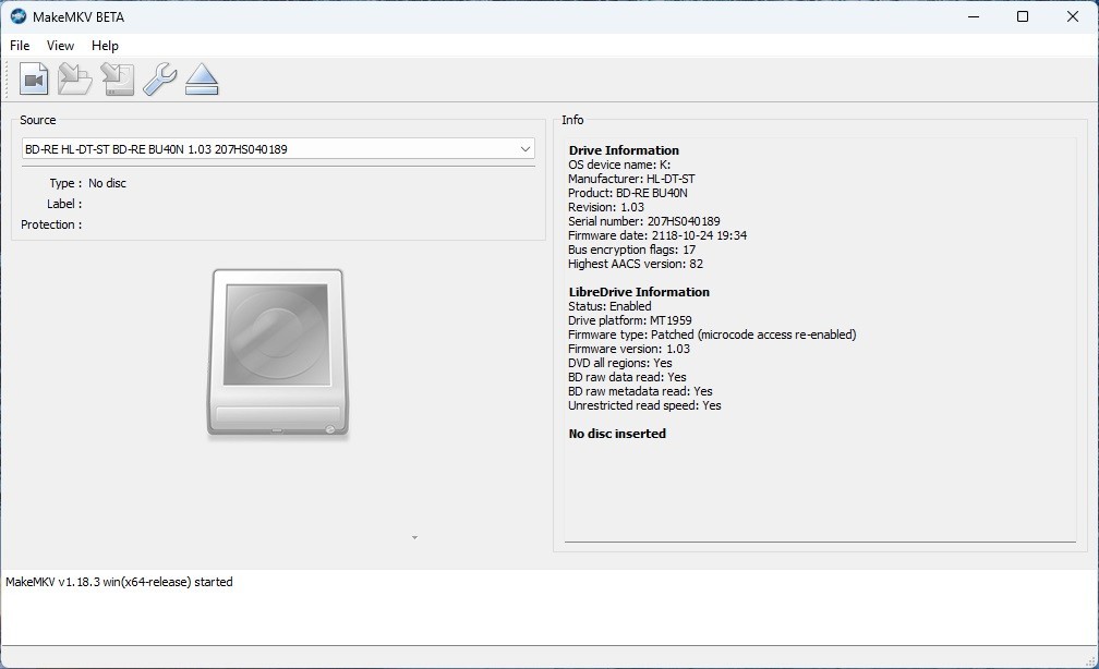 LG BU40N 4K ULTRA HD Blu-ray Drive UHD v1.03 UNLOCKED LibreDrive EXt USB 3.0