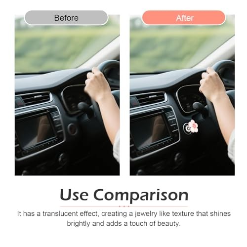 Push to Start Button Cover, Resin Flower Push Start Button Pink #Single-pack