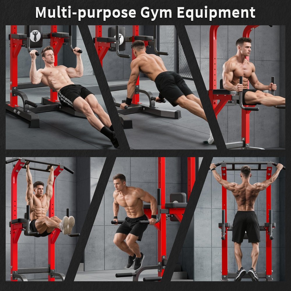 Power Tower Pull Up Bar and Dip Stand,Adjustable Height Assistive Trainer Dip...