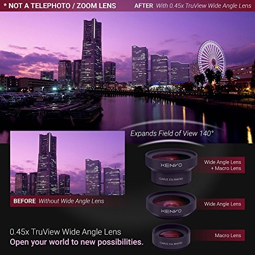Pro Lens Kit for iPhone and Android, Macro and Wide Angle Lens with LED Light