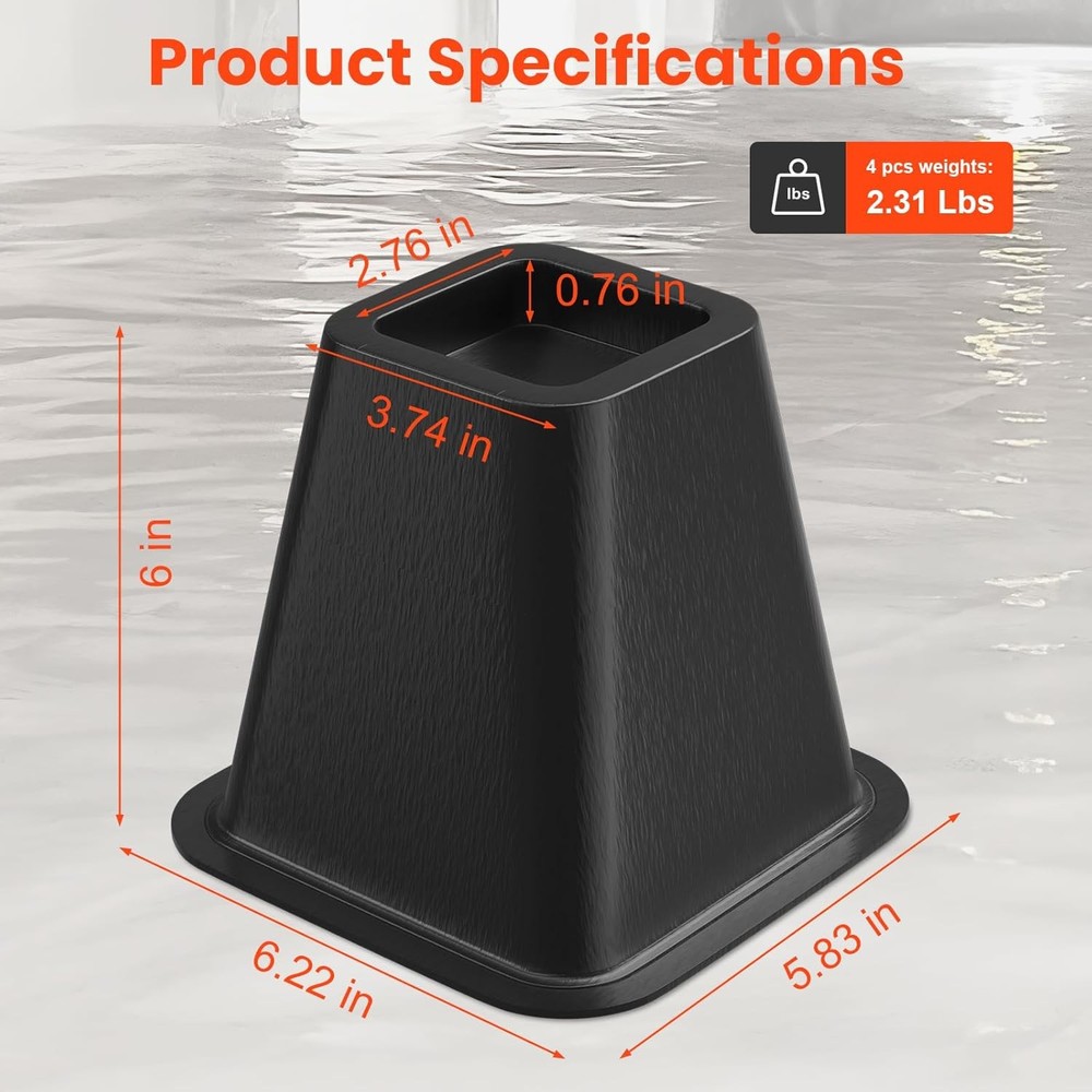 Abestorm Crawl Space Dehumidifier Riser Kit 4-Pack, 6 Inch Heavy-Duty Universal