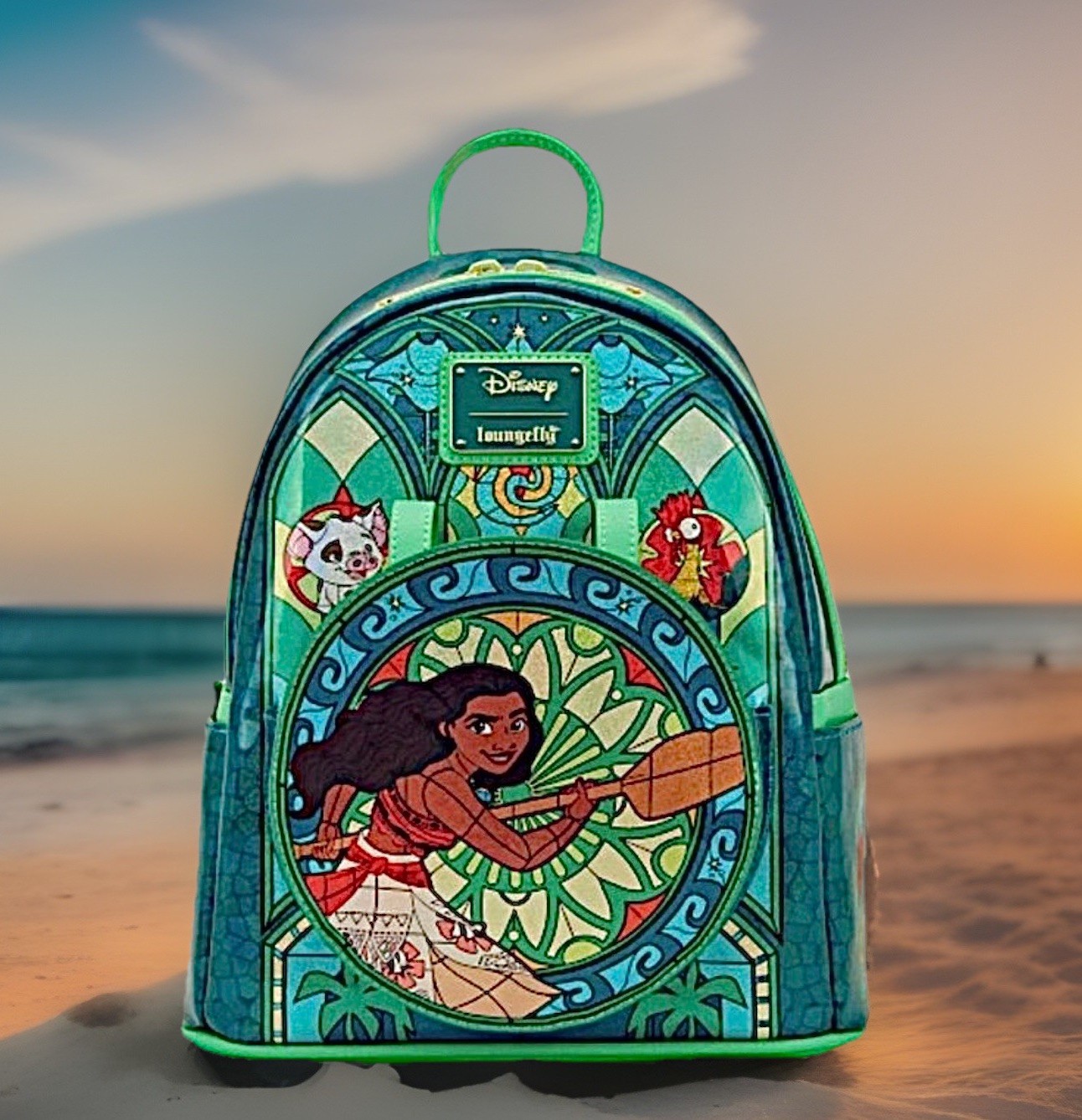 ✨ NEW Loungefly Disney Princess Stained Glass Collection: Moana Mini-Backpack