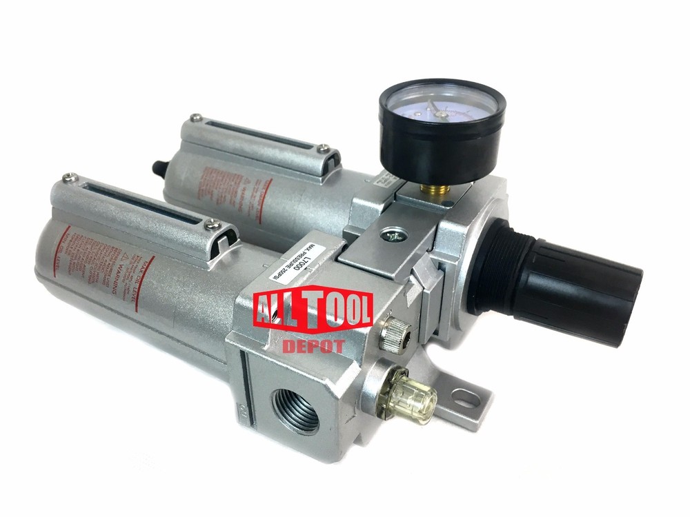 3/4" HEAVY DUTY COMBO PARTICULATE FILTER REGULATOR LUBRICATOR AUTO DRAIN
