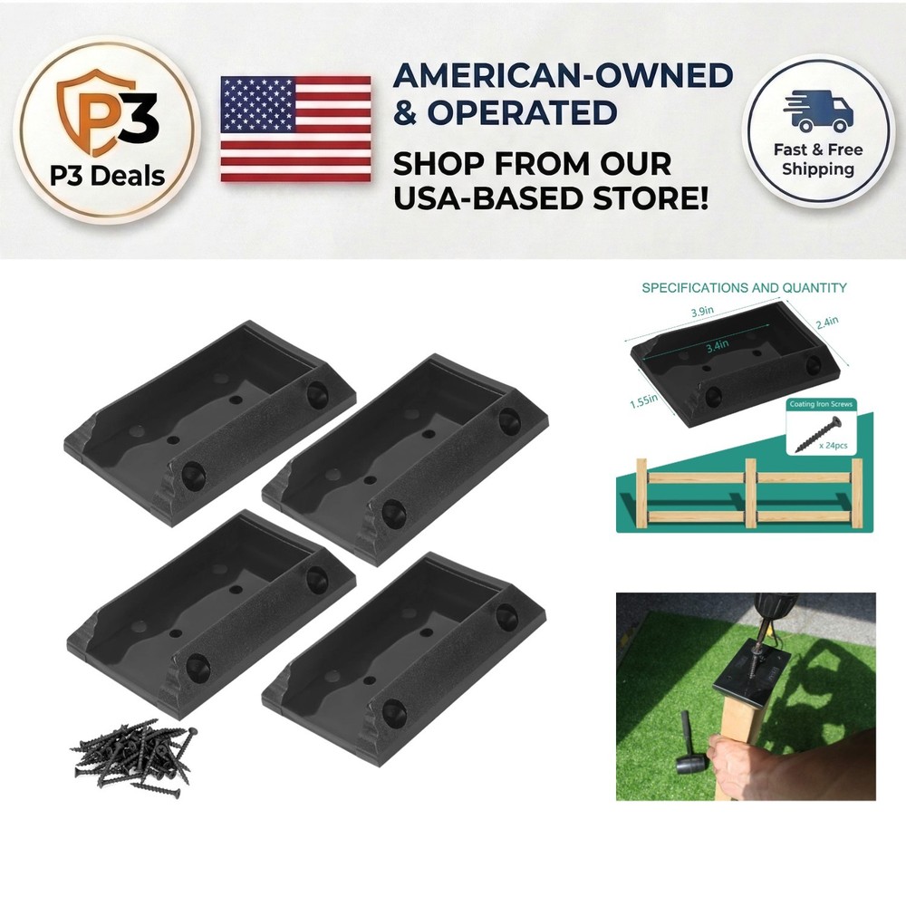 Install with Confidence: 4 High-Quality Nylon Deck Railing Brackets & Screws