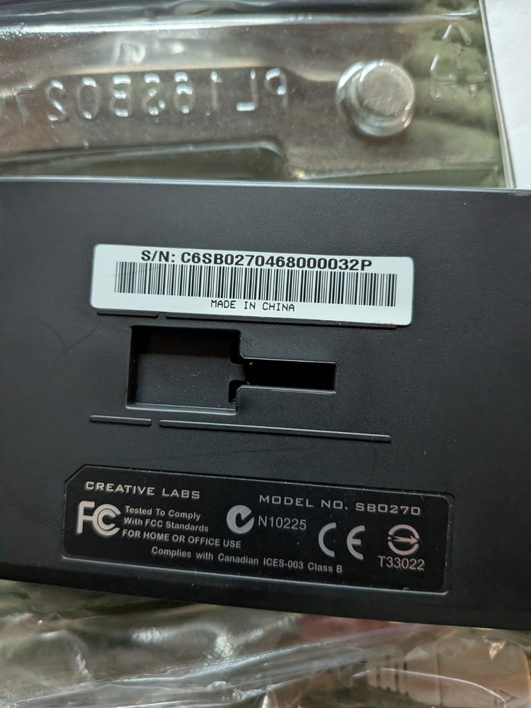 Creative Labs External Box Sound Blaster Model Number # SB0270