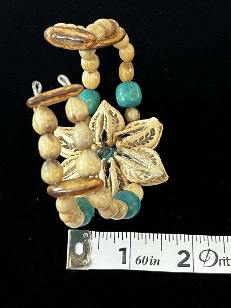 Shell Flower Wrap Cuff Bracelet Boho Retro Handmade