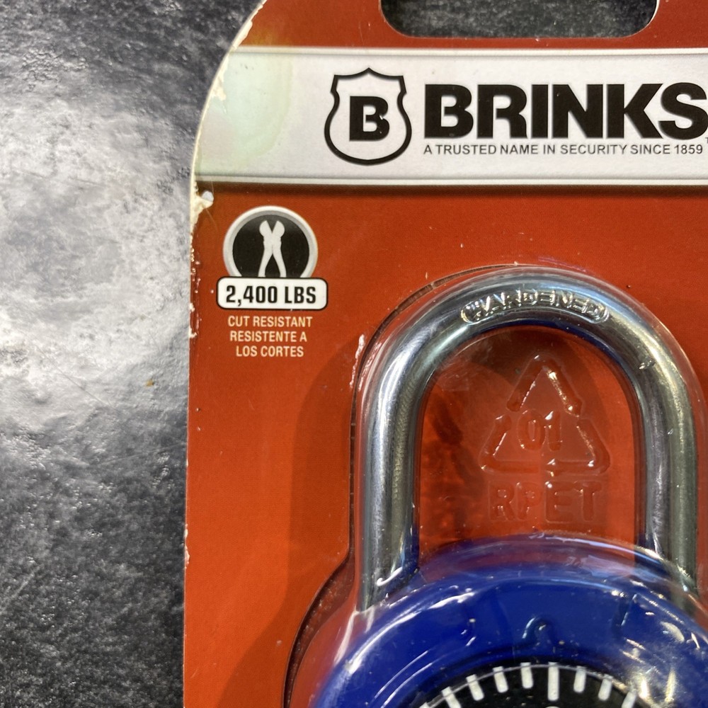 BLUE - BRINKS 50mm 1- 7/8 Inch Combination Padlock - Standard Security • Blue