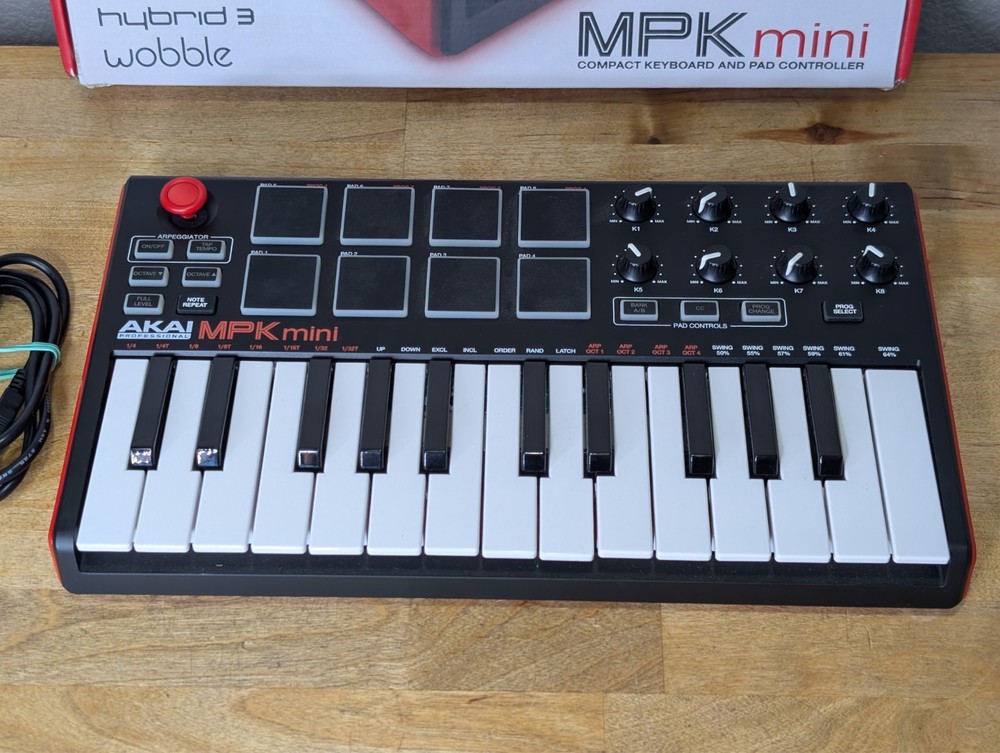 Akai MPK Mini Compact MIDI Keyboard Controller 25 Keys with Pads and Knobs