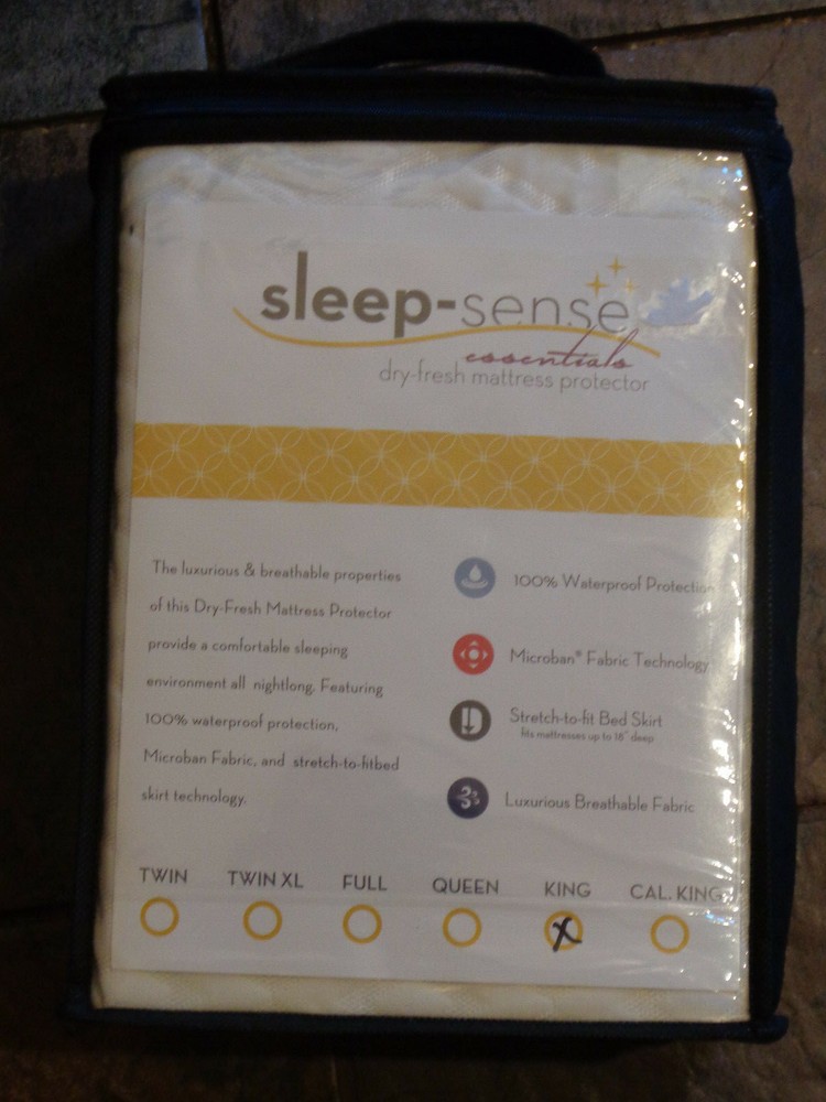 SLEEP-SENSE ESSENTIALS DRY-FRESH KING MATTRESS PROTECTOR   NEW