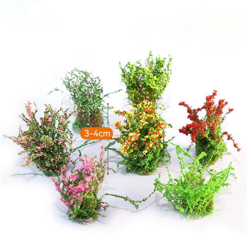 Multicolor Miniature Shrubs 2Set HO/OO Scale Flower Clusters Model Scenery