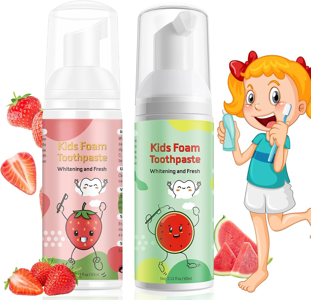 Foam Toothpaste Kids, Toddler Toothpaste with Low Fluoride, Kids Toothpaste for