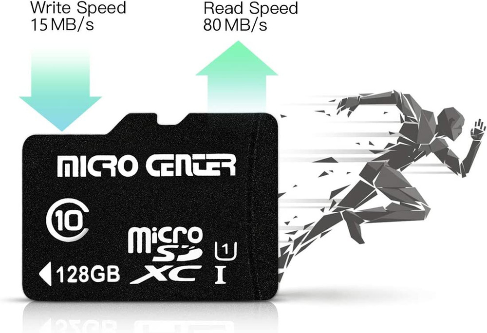 Micro Center 128GB Class 10 Microsdxc Flash Memory Card with Adapter for Mobile