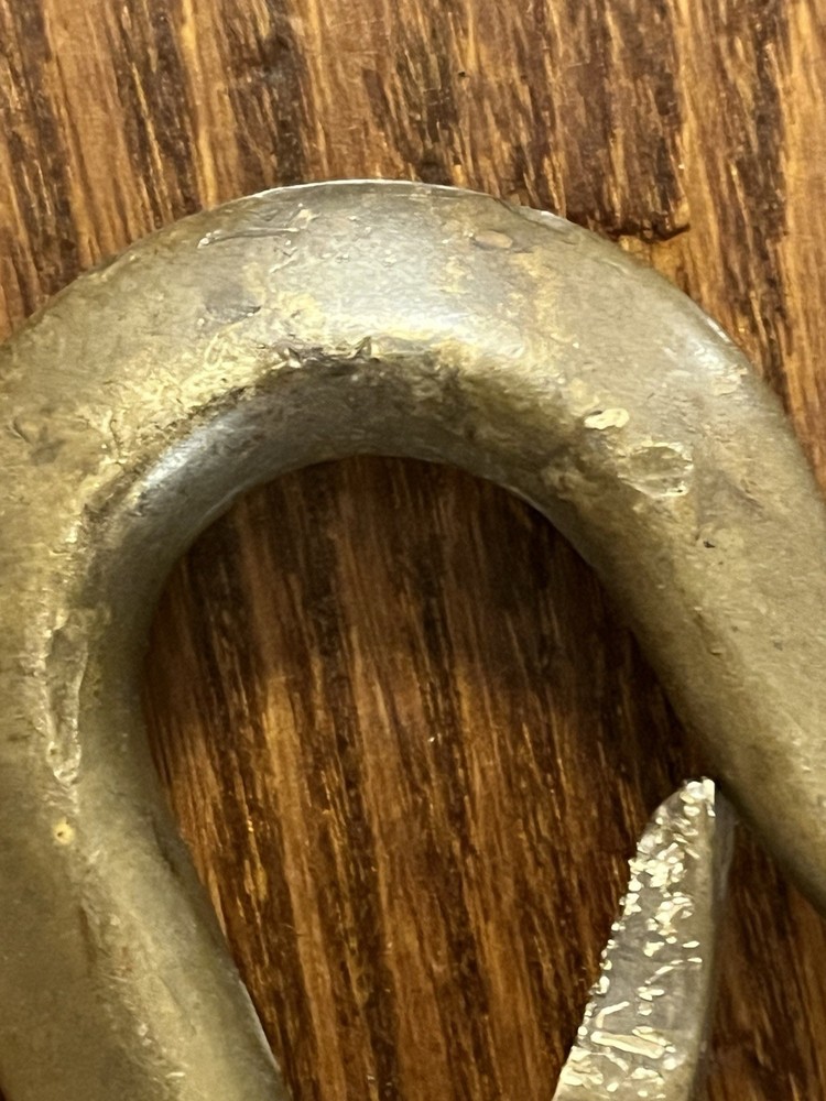 Vintage Solid Brass Hook With safety Latch 4”x 2-1/2”