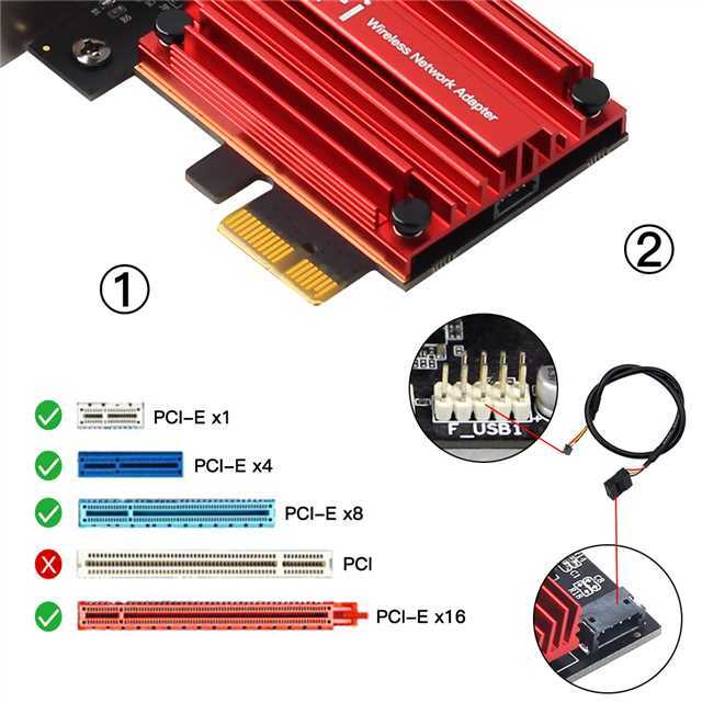 WiFi 6E PCI-E Dual Band Network Card AX1800Mbps 802.11AX WiFi Bluetooth Adapte