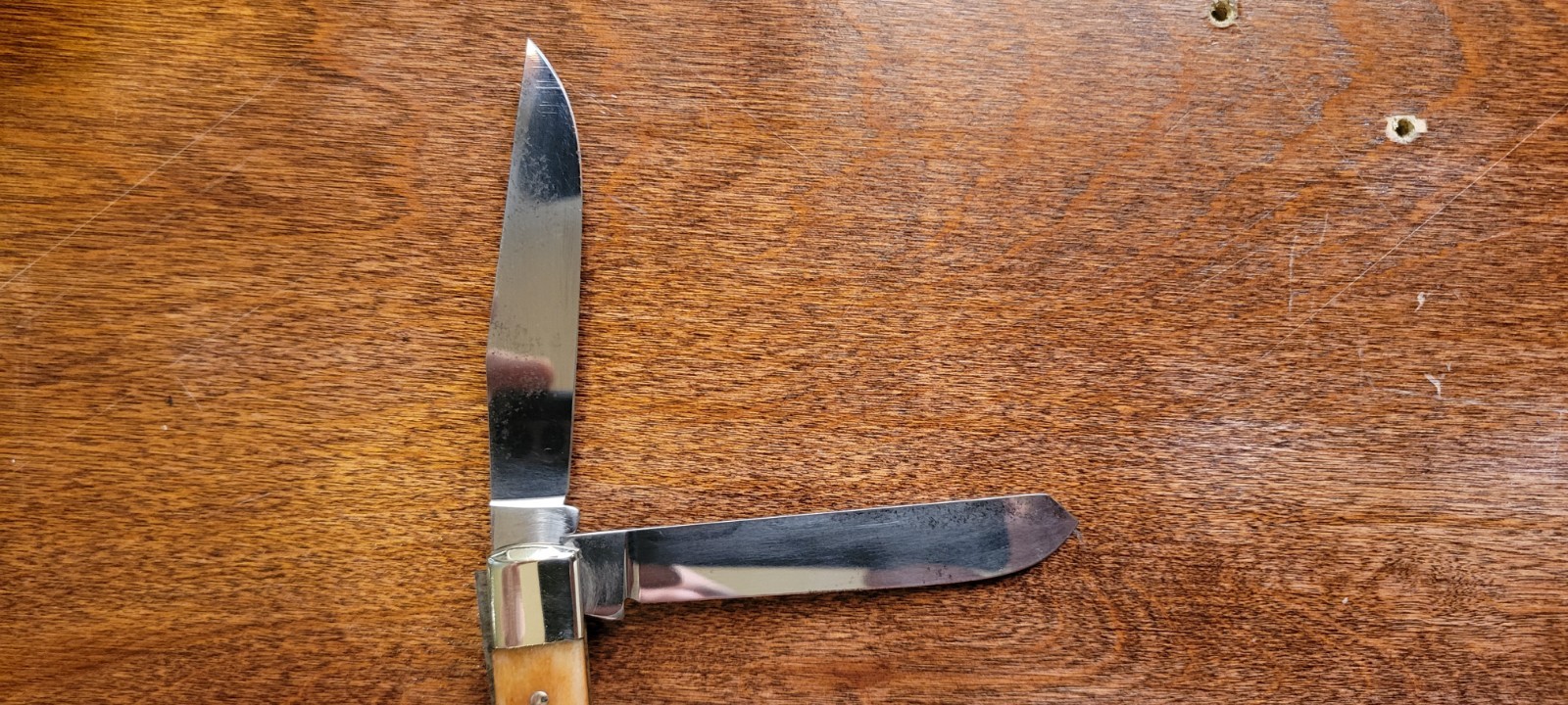 Boker 2525 White Lightning Limited Ed Trapper Pocket Knife with Box Germany