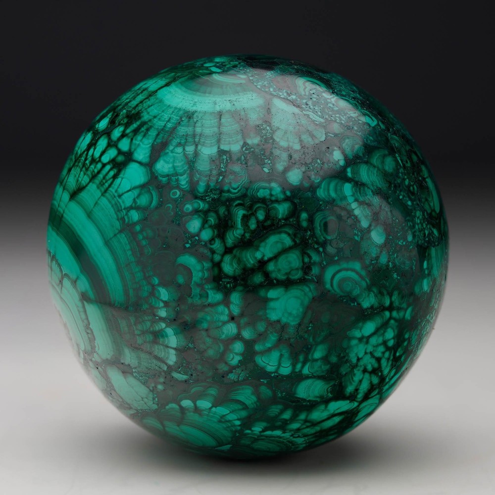 Hand-Polished Solid 3" Diameter Malachite Sphere