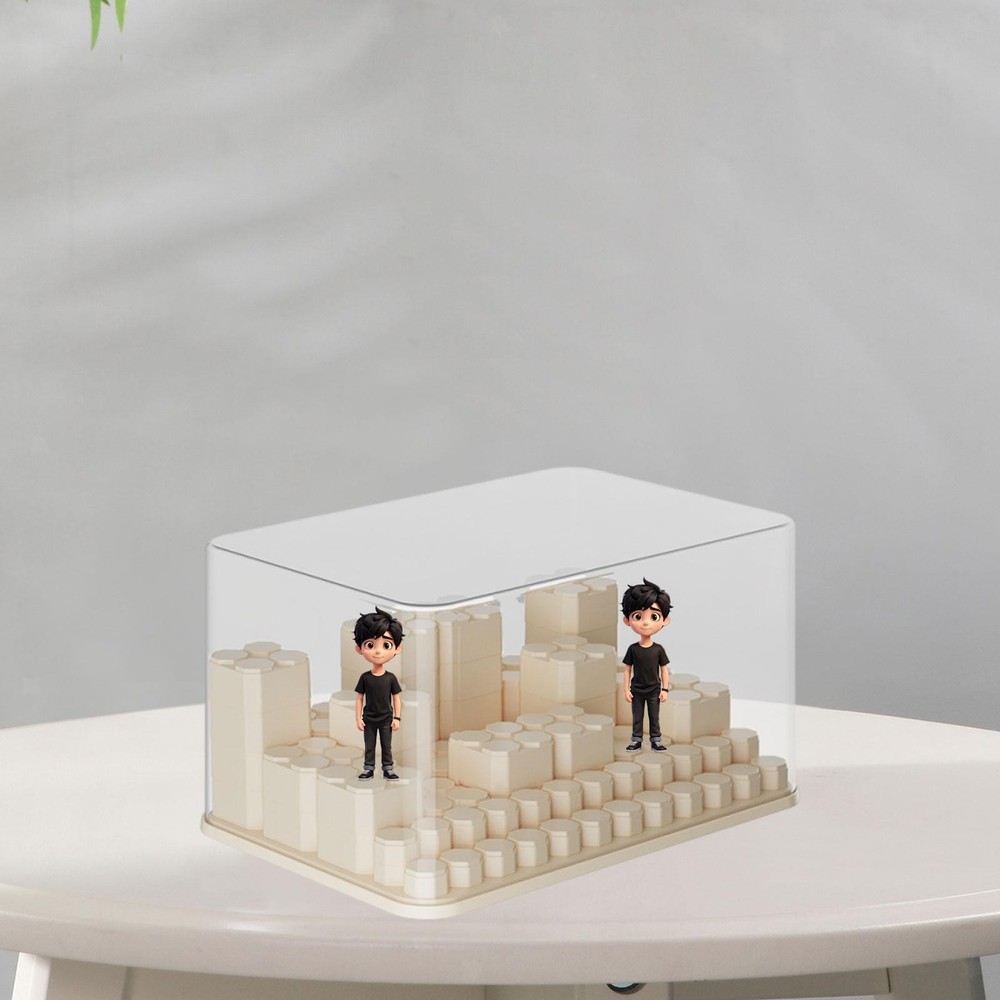 Clear Mini Figure Storage Display Case, Multipurpose Desktop Organizer for Mini