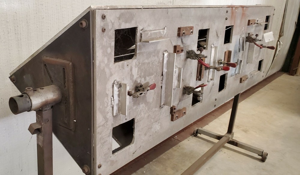 WELDING CLAMP TABLE, CUSTOM, 3 SIDED ROTARY, on casters