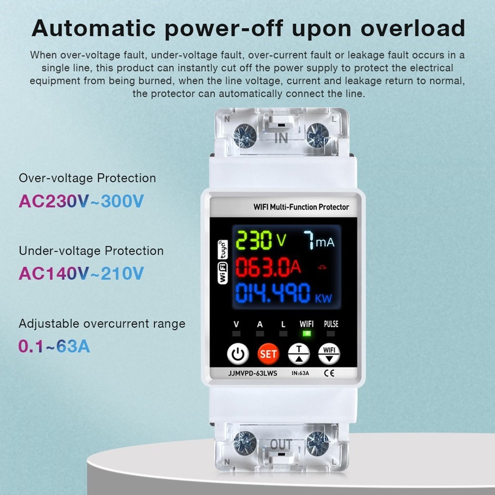 Tuya WiFi Electric Meter Tests Remote Leak Protector H3A97491