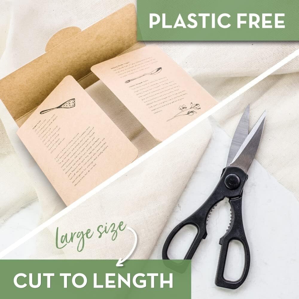 Organic GOTS Certified Unbleached Cheesecloth - 18 Sq.ft Biodegradable Strainer