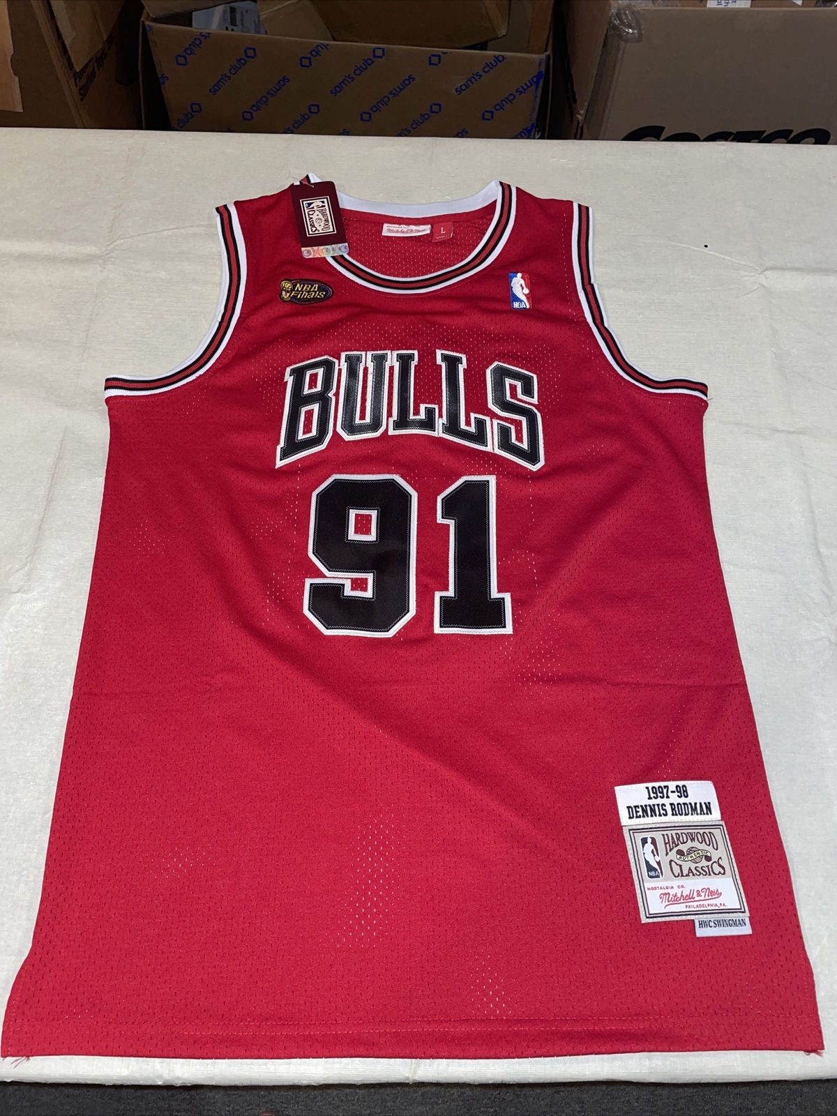 Nwt Adult Large MITCHELL NESS CHICAGO BULLS DENNIS RODMAN 1997-98 JERSEY