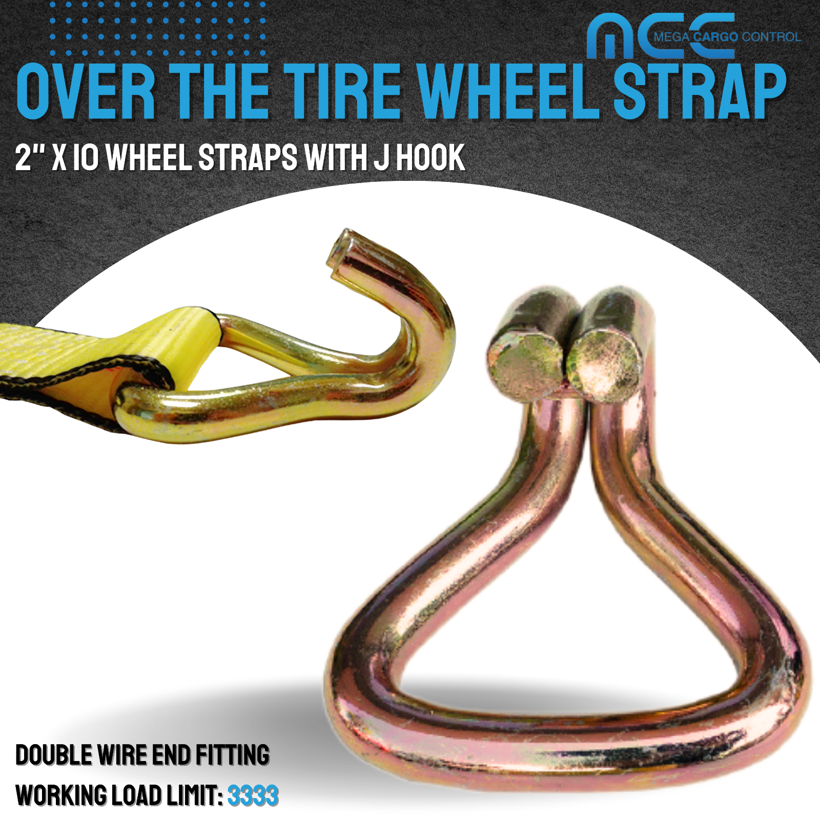 10 Pack 2" x 10' Over Tire Car Hauler Truck Trailer Auto Ratchet Tie Down Strap