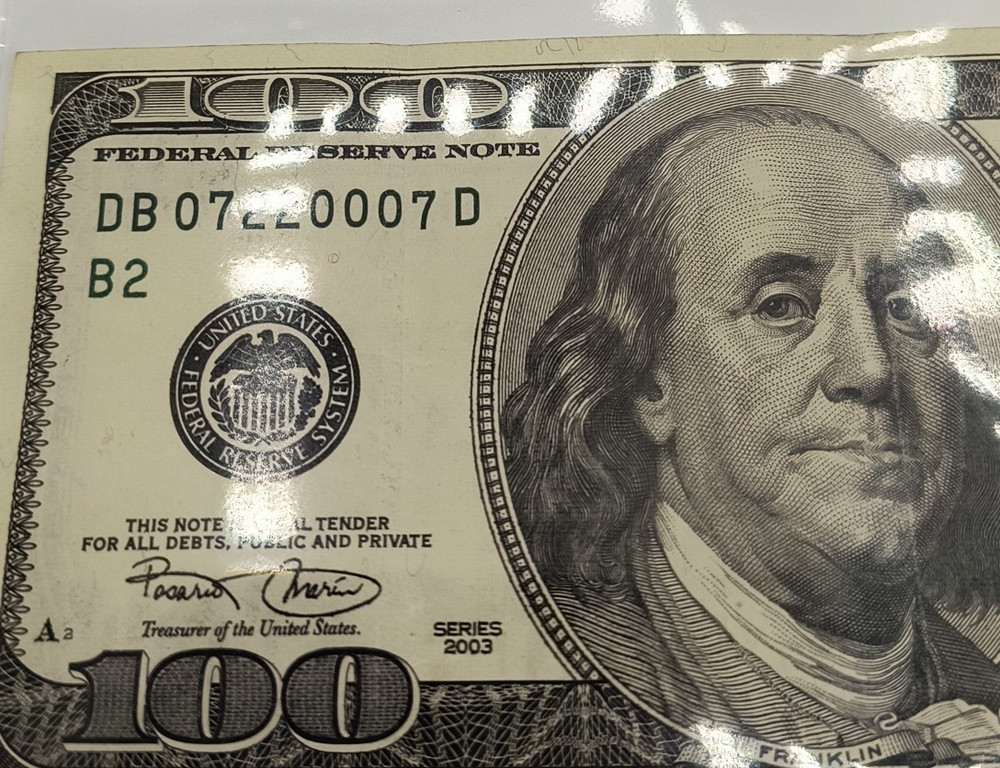 $100 Bill 2003 Series, Trinary Federal Reserve Note With Errors