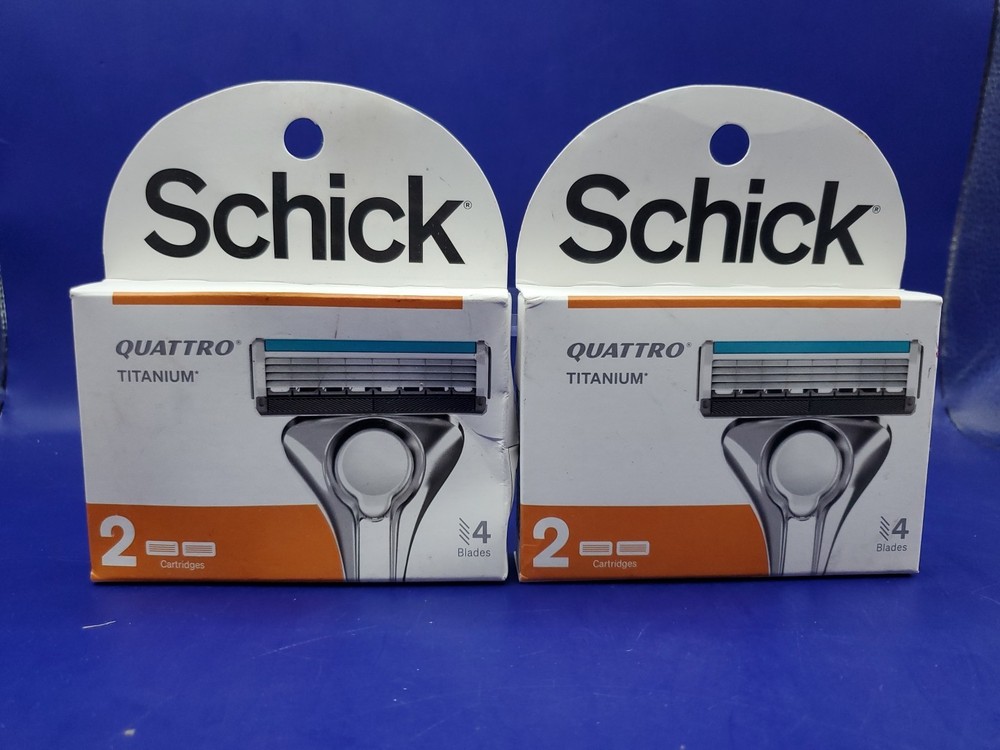 2 Boxes Schick Quattro Titanium Razor Refill Cartridges 2 Count Pack New