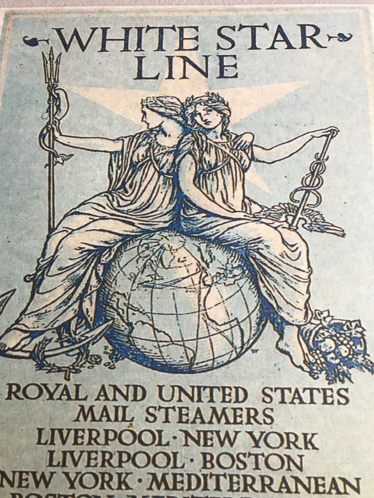 WHITE STAR LINE UNIQUE LOGO ADVERTISEMENT REPRINT