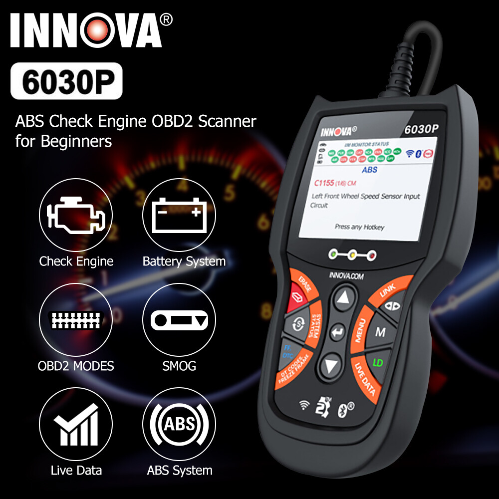 INNOVA 6030P Car ABS Scanner Check Engine Battery OBD2 Code Reader Live Data
