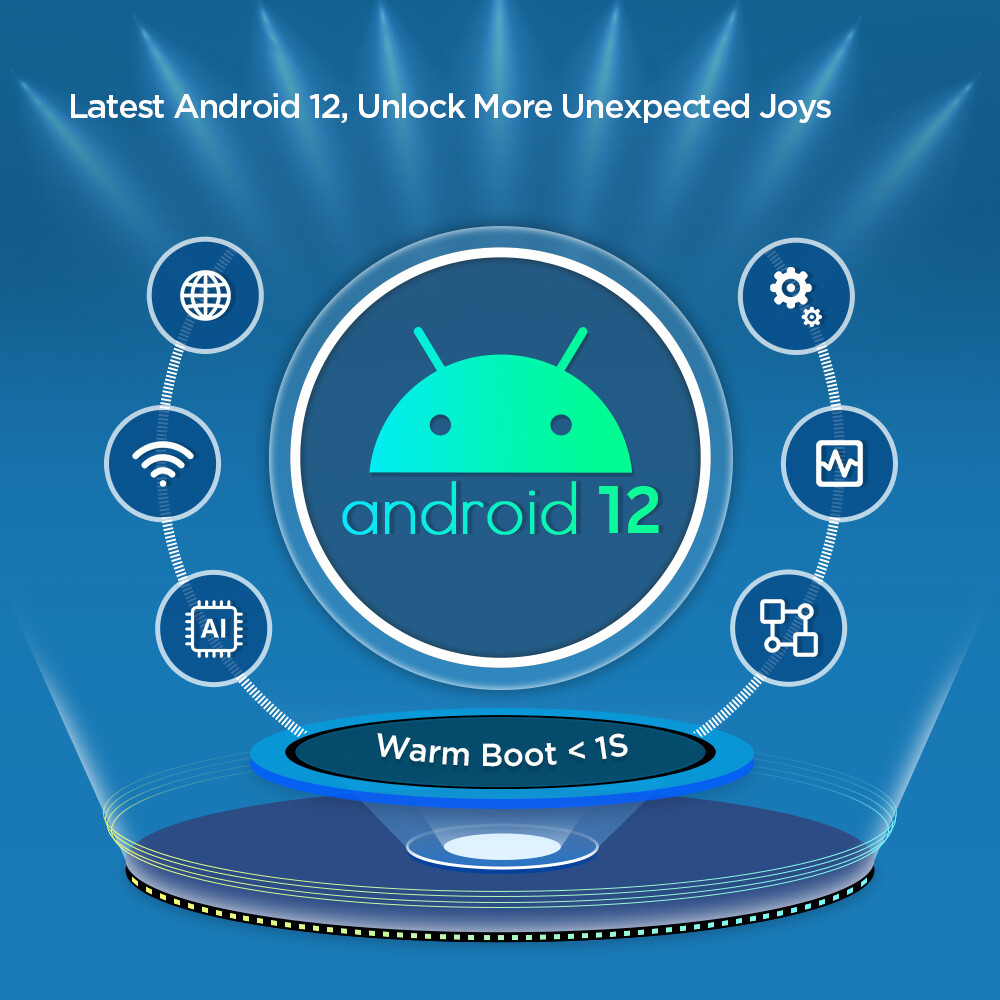 12.8" Rotatable Octa Core Android 14 Car Stereo Radio 2 DIN QLED 4G LTE 8+128GB