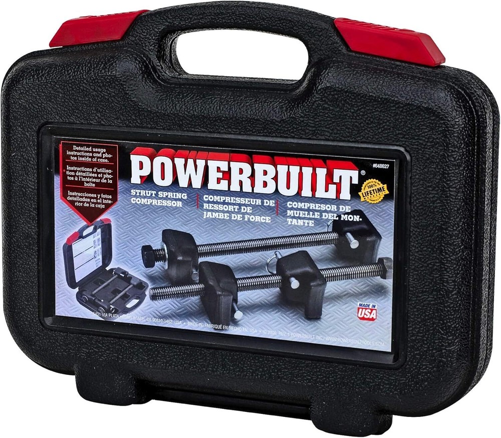 Powerbuilt Strut Spring Compressor Tool Kit with Safety Pins and Case