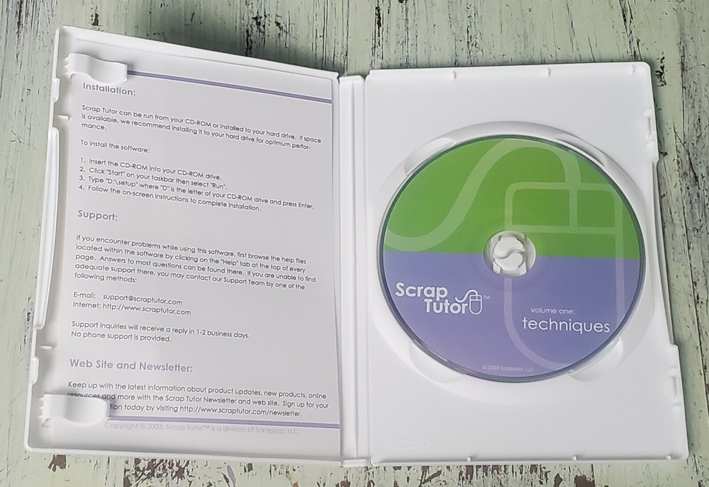 VG Scrap Tutor Volume One - Techniques PC Scrapbook Lessons CD ROM