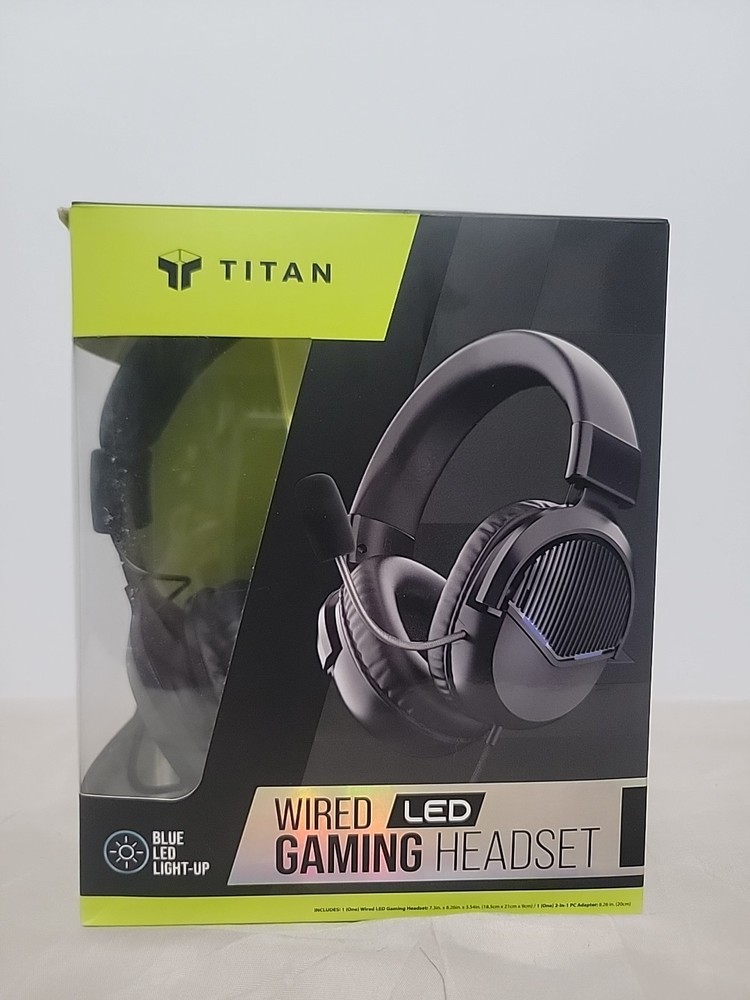 Titan Wired LED Gaming Headset Blue Light-up